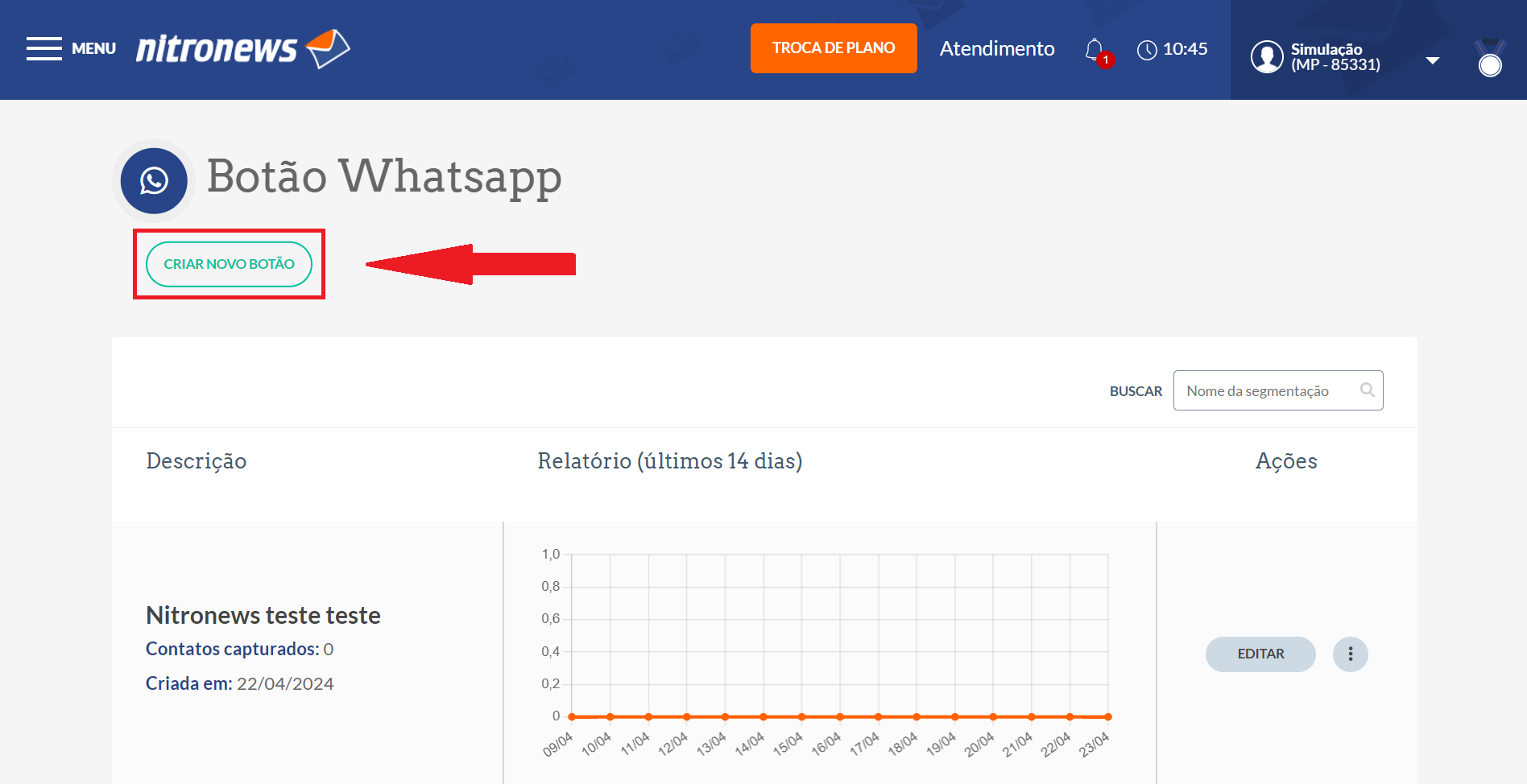 Criar Novo Botão WhatsApp
